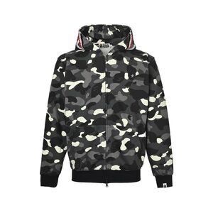 Bape Black and Gray Camo Zip-Up